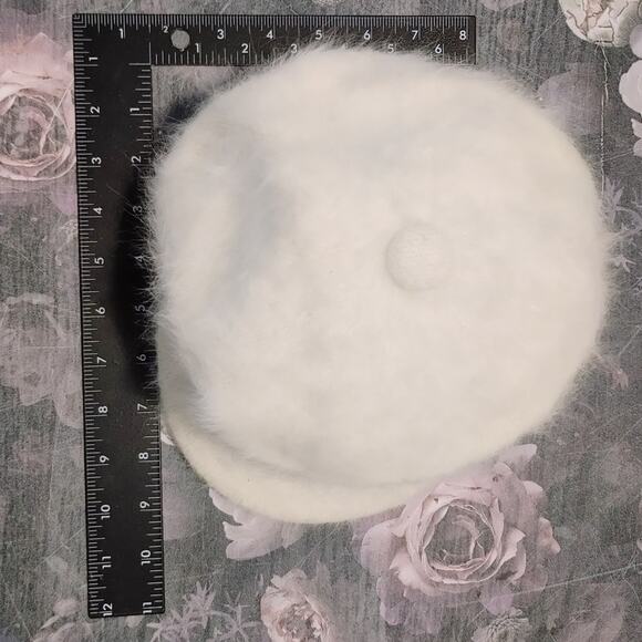 Womens Holiday Winter Hat Trim Angora Nylon Blend White OSFA main image 6
